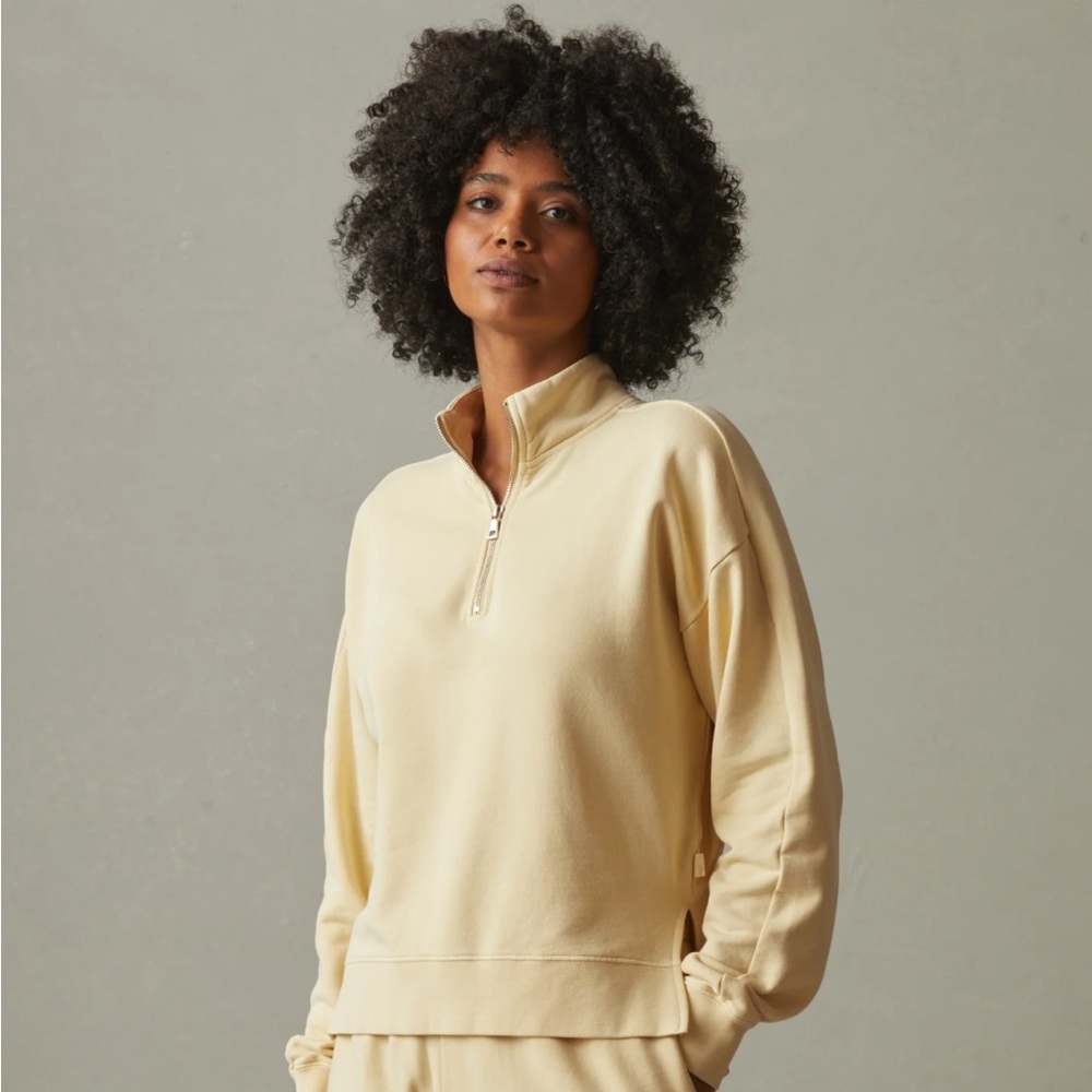 New American Giant Golden Glow Yellow Quarter Zip Sweatshirt